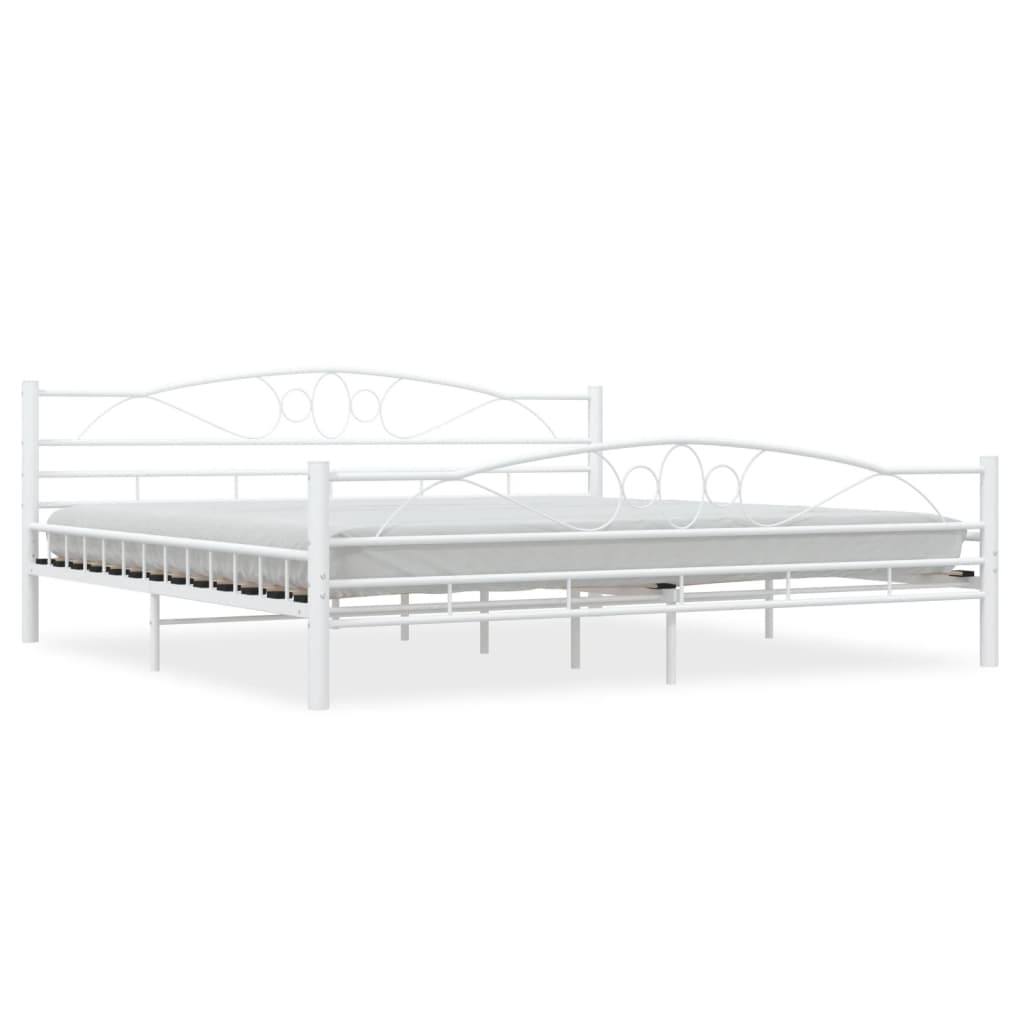 vidaXL Bed Frame White Metal 200x200 cm