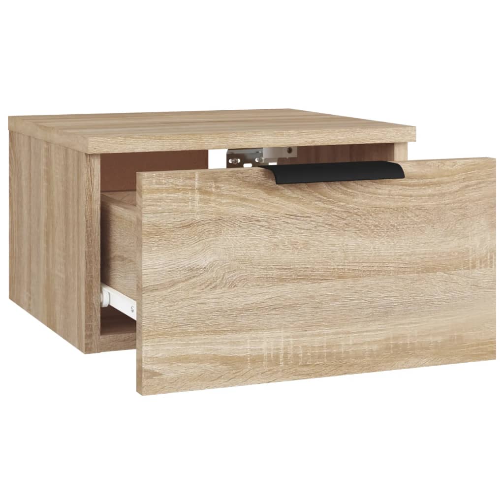 vidaXL Wall-mounted Bedside Cabinet Sonoma Oak 34x30x20 cm