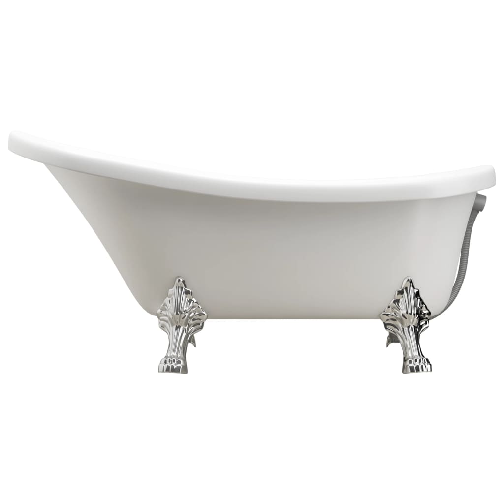 vidaXL Freestanding Bathtub and Faucet 204 L 99.5 cm Silver