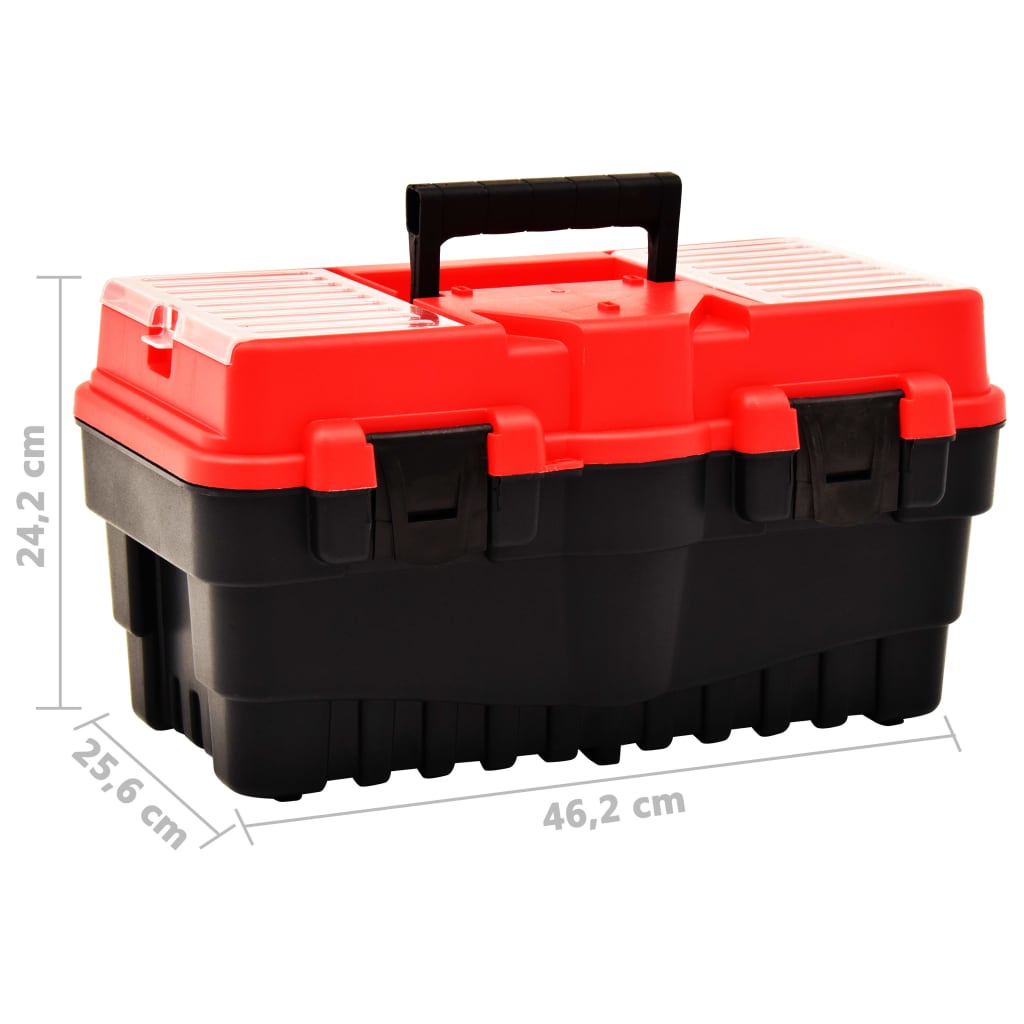 vidaXL Tool Box Plastic 462x256x242 mm Red
