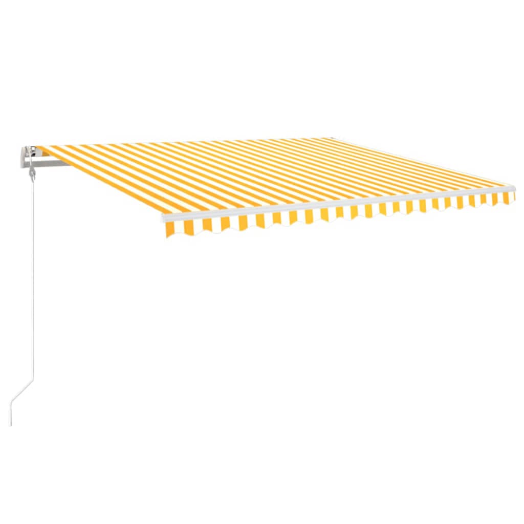 vidaXL Automatic Retractable Awning 400x350 cm Yellow and White