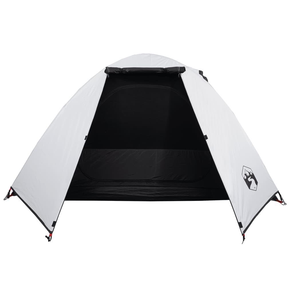 vidaXL Camping Tent Dome 2-Person White Blackout Fabric Waterproof