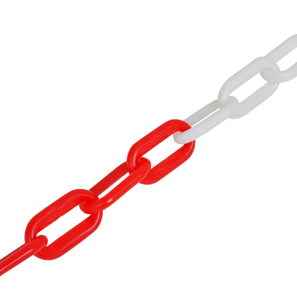 vidaXL Warning Chains 2 pcs Red and White Plastic 30 m