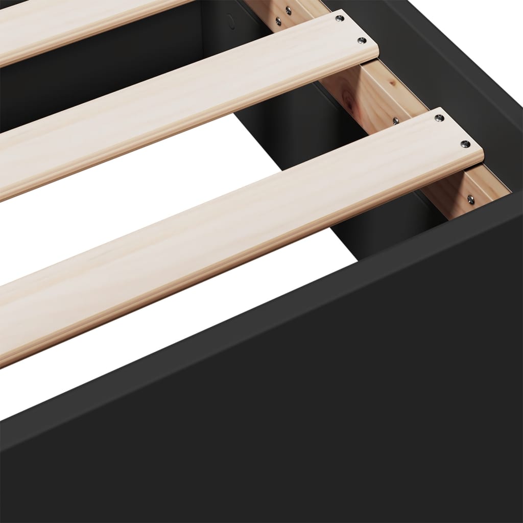 vidaXL Bed Frame with Drawers Black 150x200 cm King Size Engineered Wood