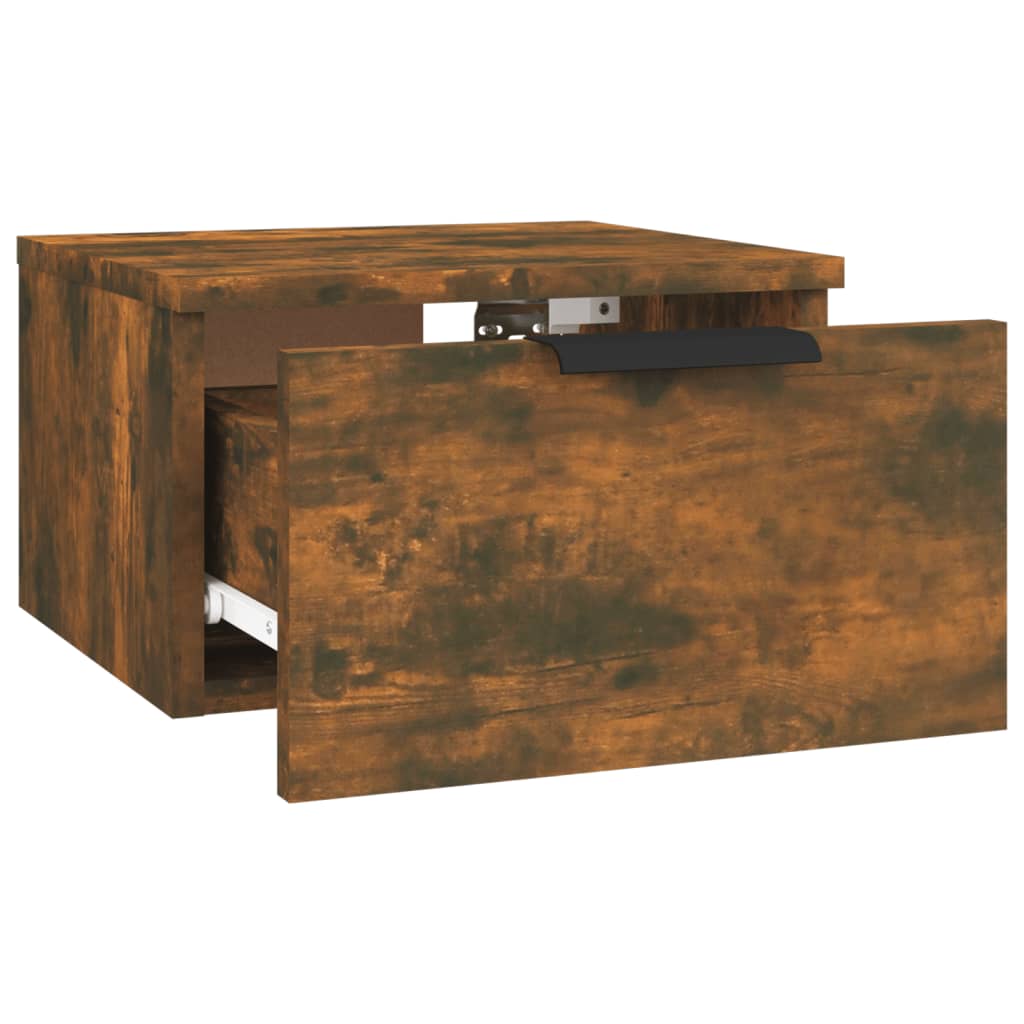 vidaXL Wall-mounted Bedside Cabinet Smoked Oak 34x30x20 cm