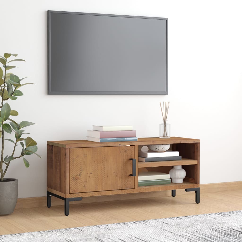 vidaXL TV Cabinet Brown 90x30x40 cm Solid Pinewood