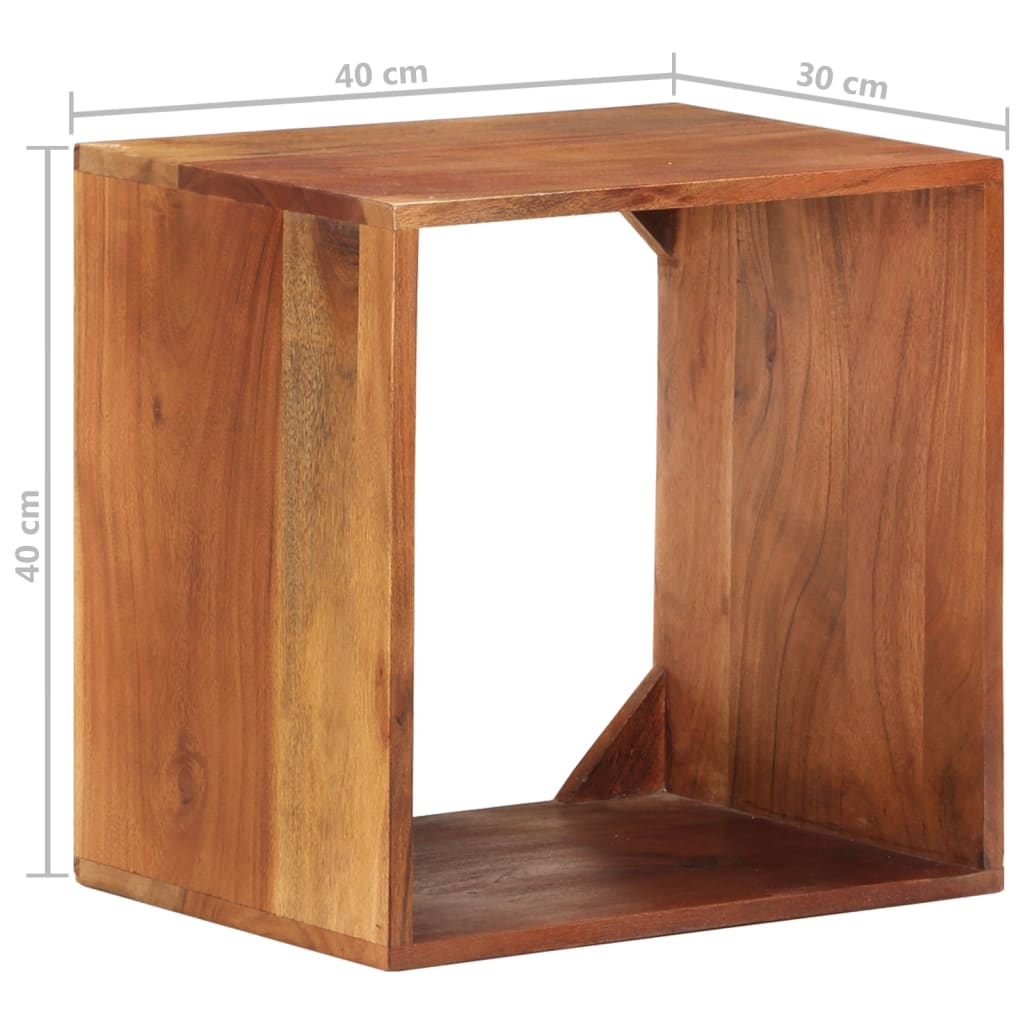 vidaXL Wall Shelf 40x30x40 cm Solid Acacia Wood