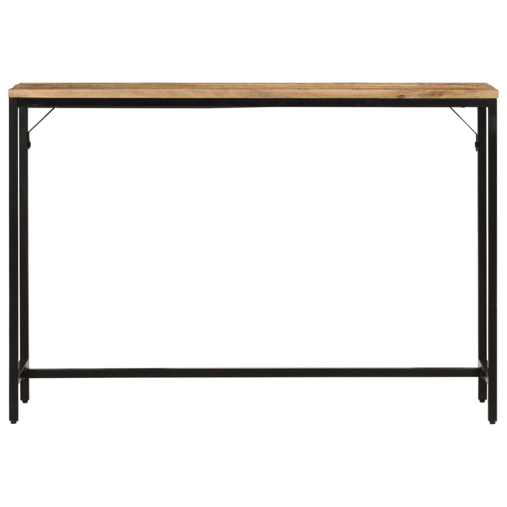 vidaXL Console Table 110x30x75 cm Solid Rough Mango Wood and Iron