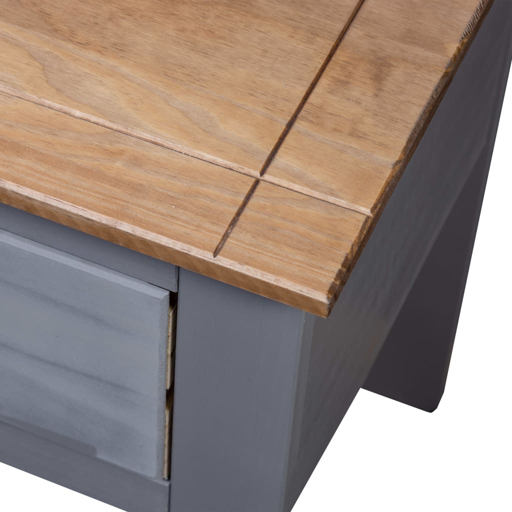 vidaXL Bedside Cabinet Grey 46x40x57 cm Pine Panama Range