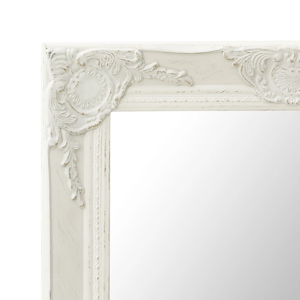 vidaXL Wall Mirror Baroque Style 50x60 cm White