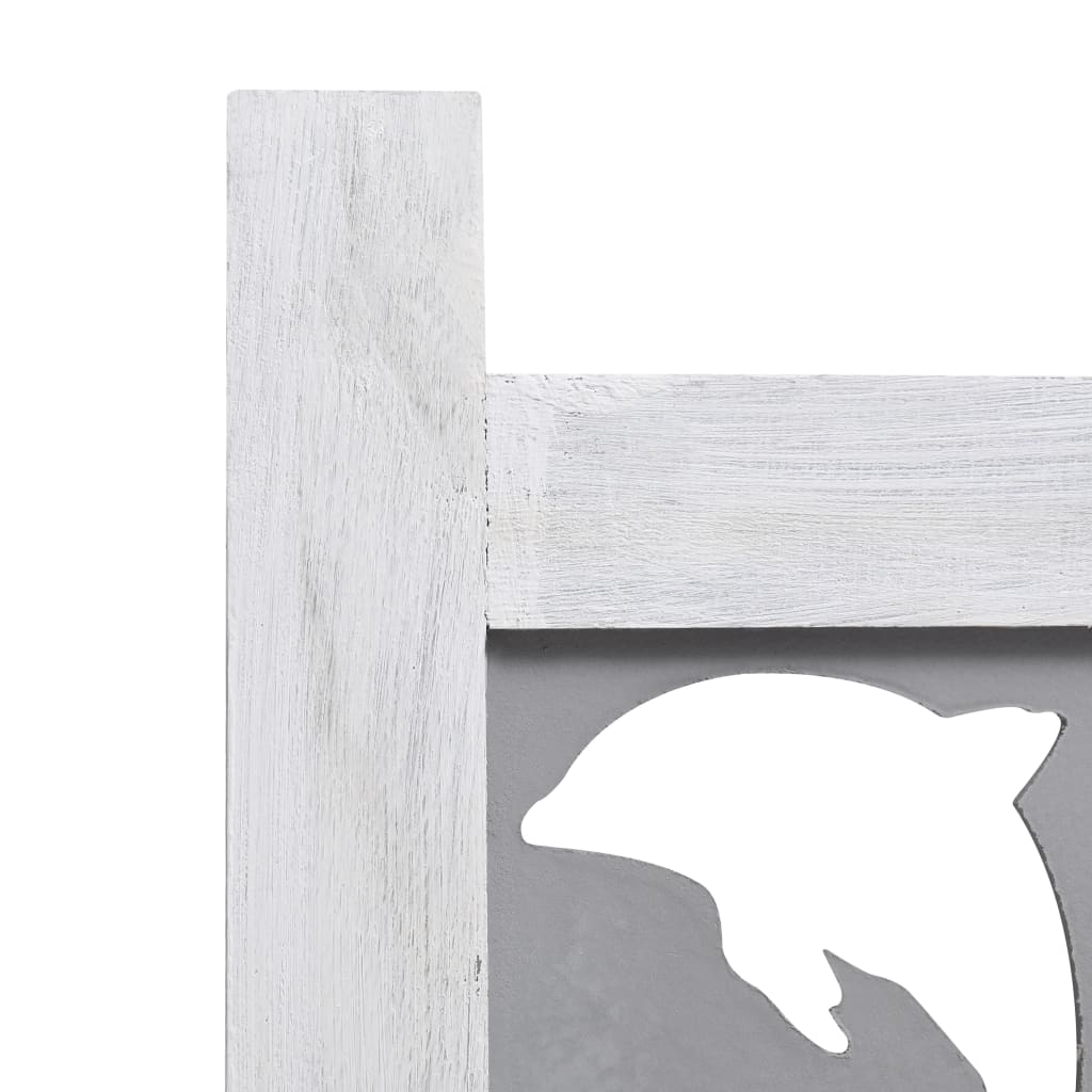 vidaXL 4-Panel Room Divider Grey 140x165 cm Solid Wood