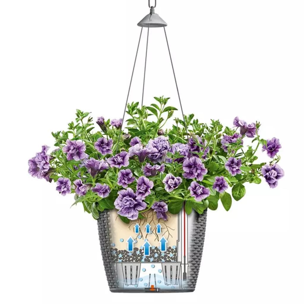 LECHUZA Hanging Planter NIDO Cottage 35 ALL-IN-ONE Sand Brown