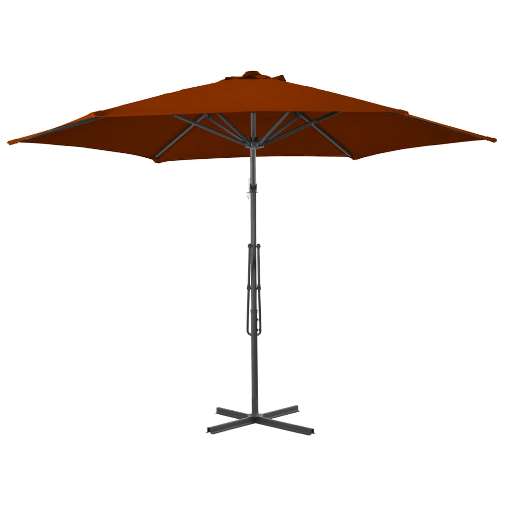 vidaXL Outdoor Parasol with Steel Pole Terracotta 300x230 cm