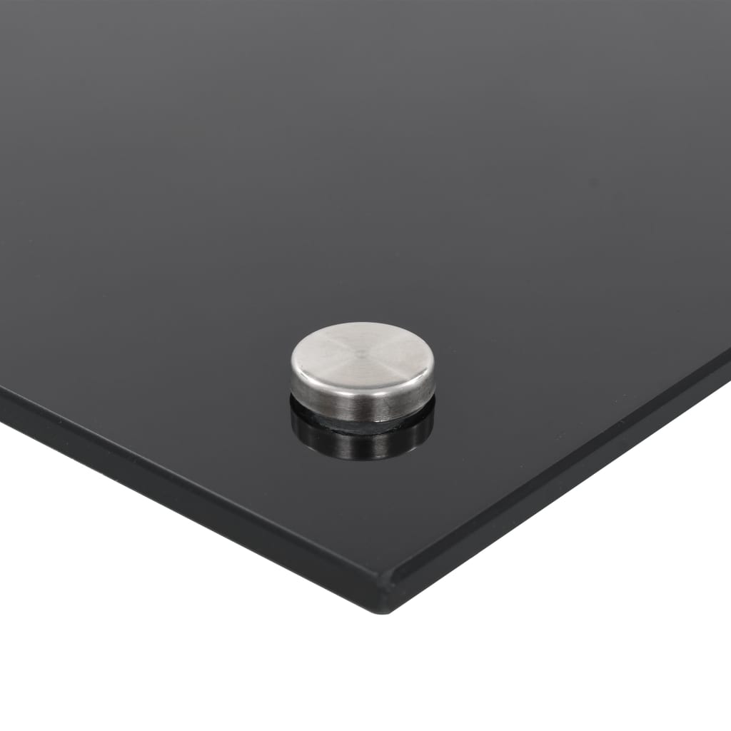 vidaXL Kitchen Backsplash Black 100x50 cm Tempered Glass