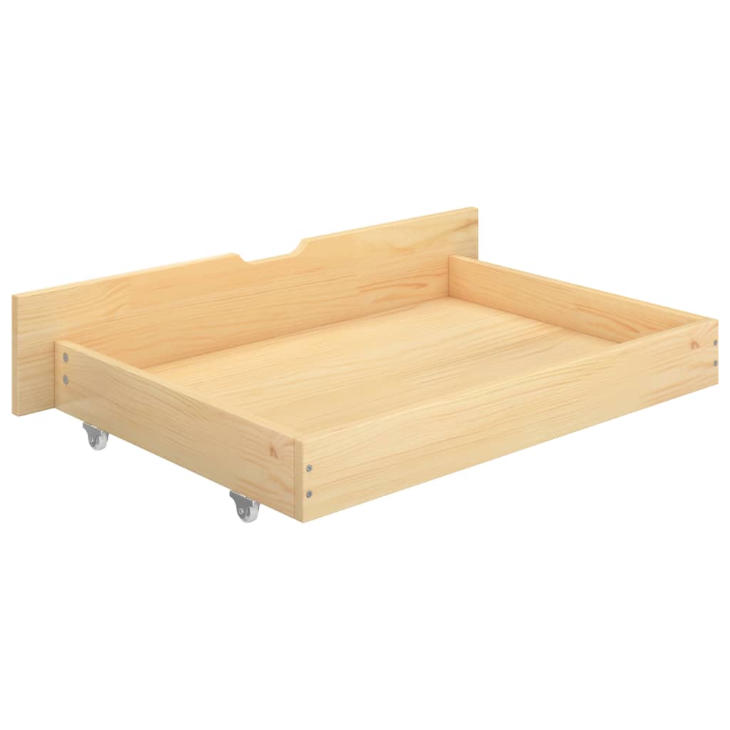 vidaXL Bed Drawers 2 pcs Solid Pine Wood