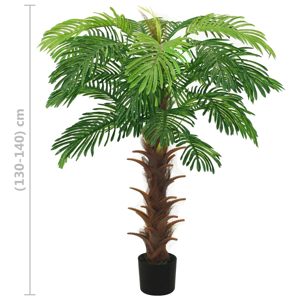 vidaXL Artificial Cycas Palm with Pot 140 cm Green