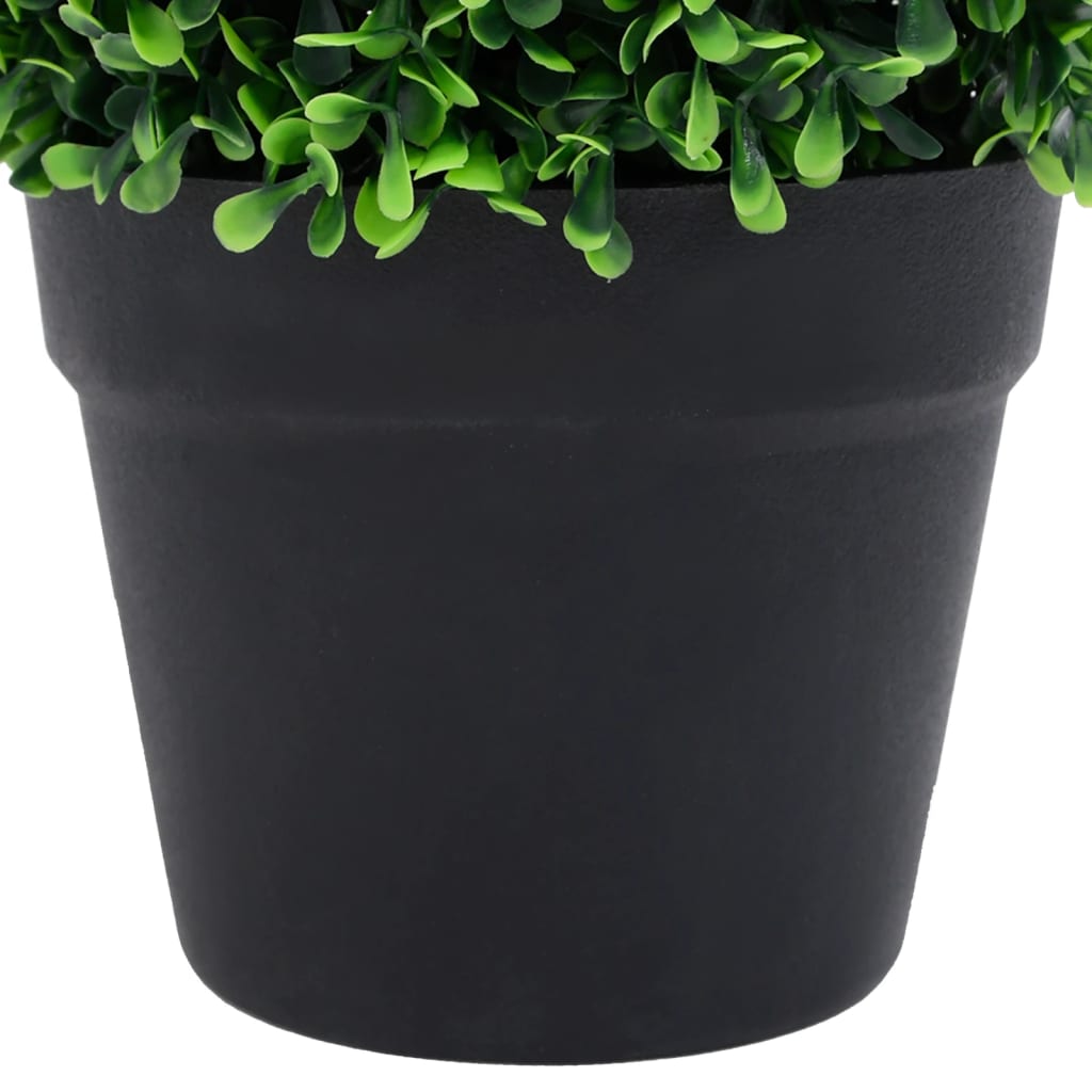vidaXL Artificial Boxwood Plants 2 pcs with Pots Ball Shaped Green 27 cm