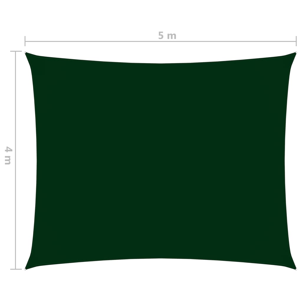 vidaXL Sunshade Sail Oxford Fabric Rectangular 4x5 m Dark Green