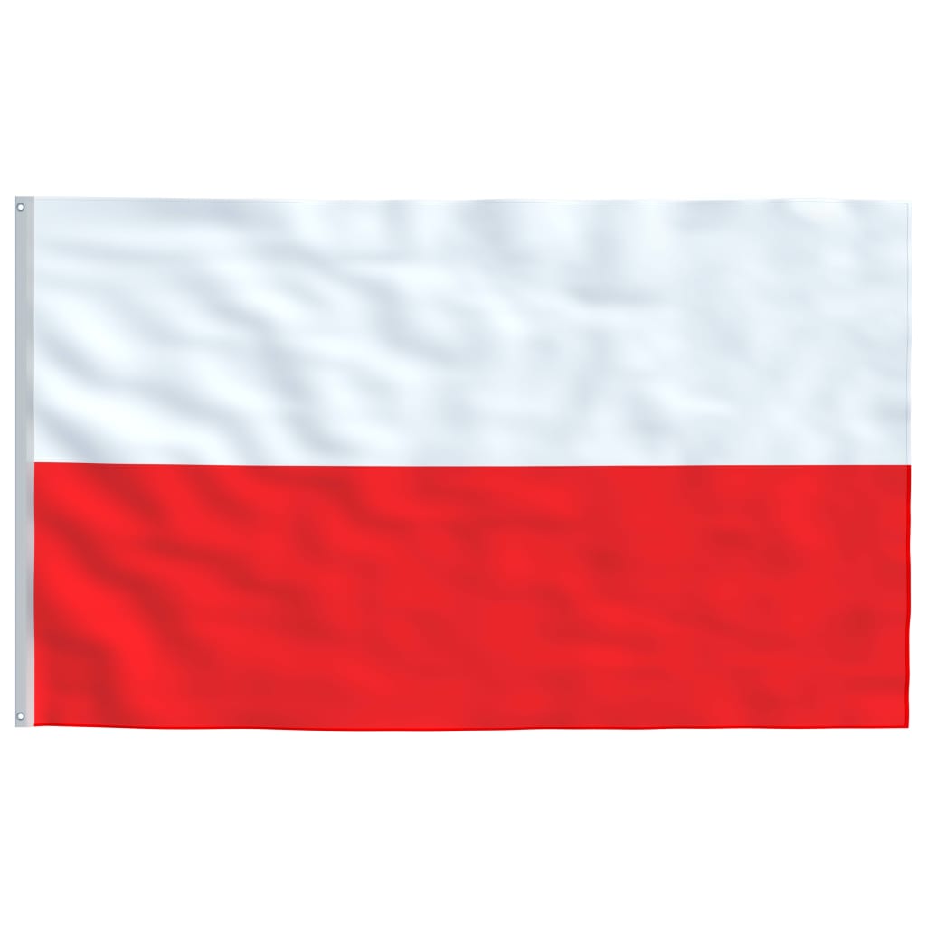 vidaXL Poland Flag and Pole 6.23 m Aluminium