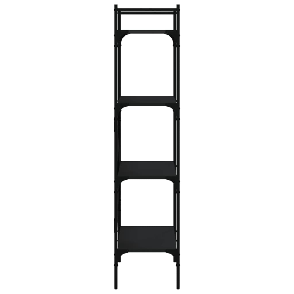 vidaXL Bookcase 4-Tier Black 56x31.5x138.5 cm Engineered Wood