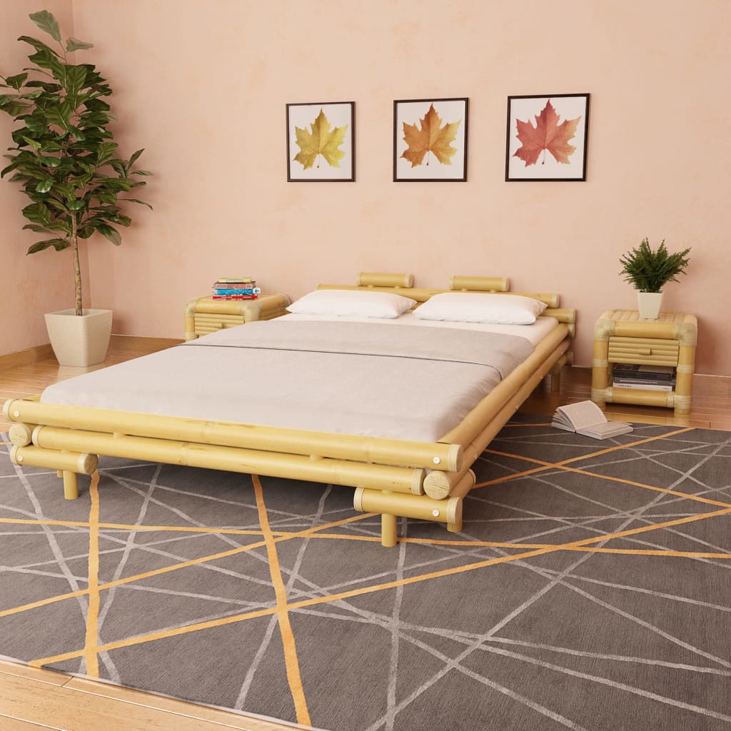 vidaXL Bed Frame Bamboo 140x200 cm