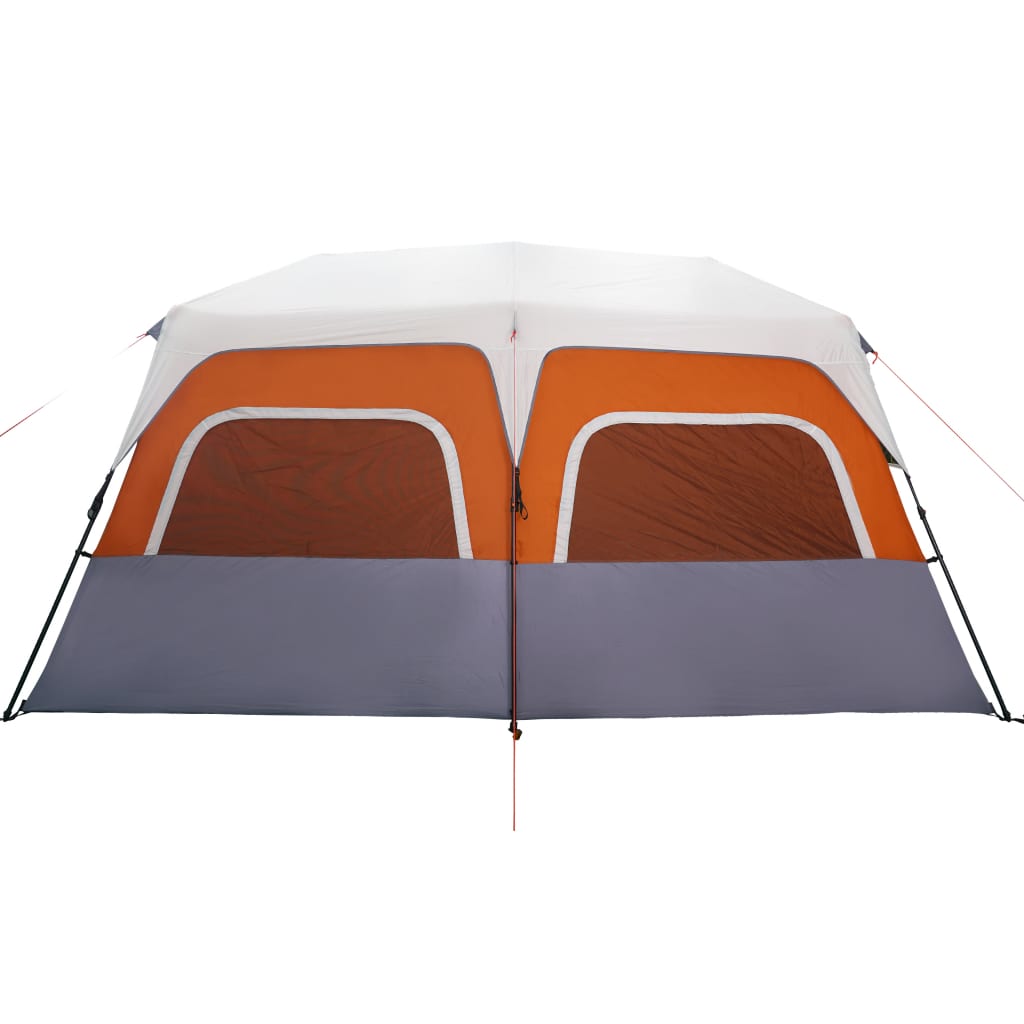 vidaXL Family Tent with LED 10-Person Light Grey and Orange Quick Release