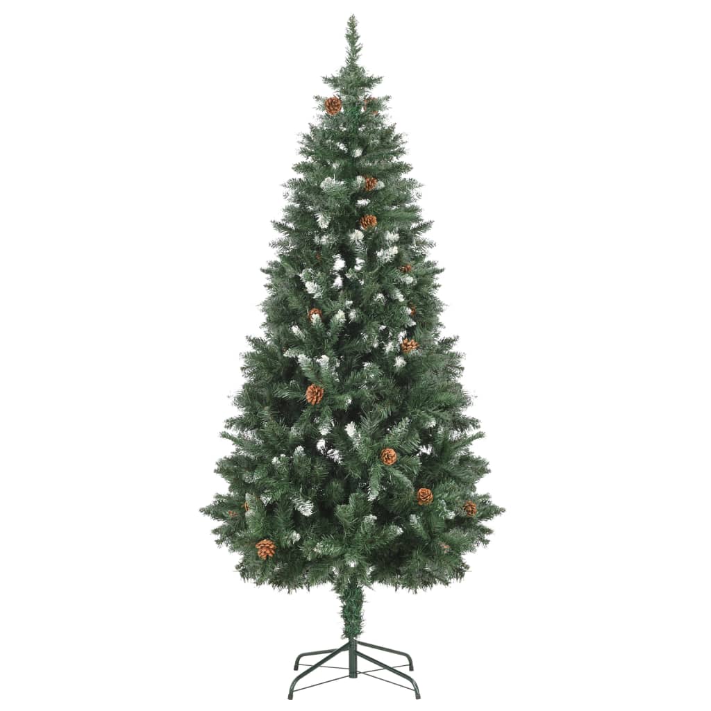 vidaXL Artificial Pre-lit Christmas Tree with Pine Cones 180 cm
