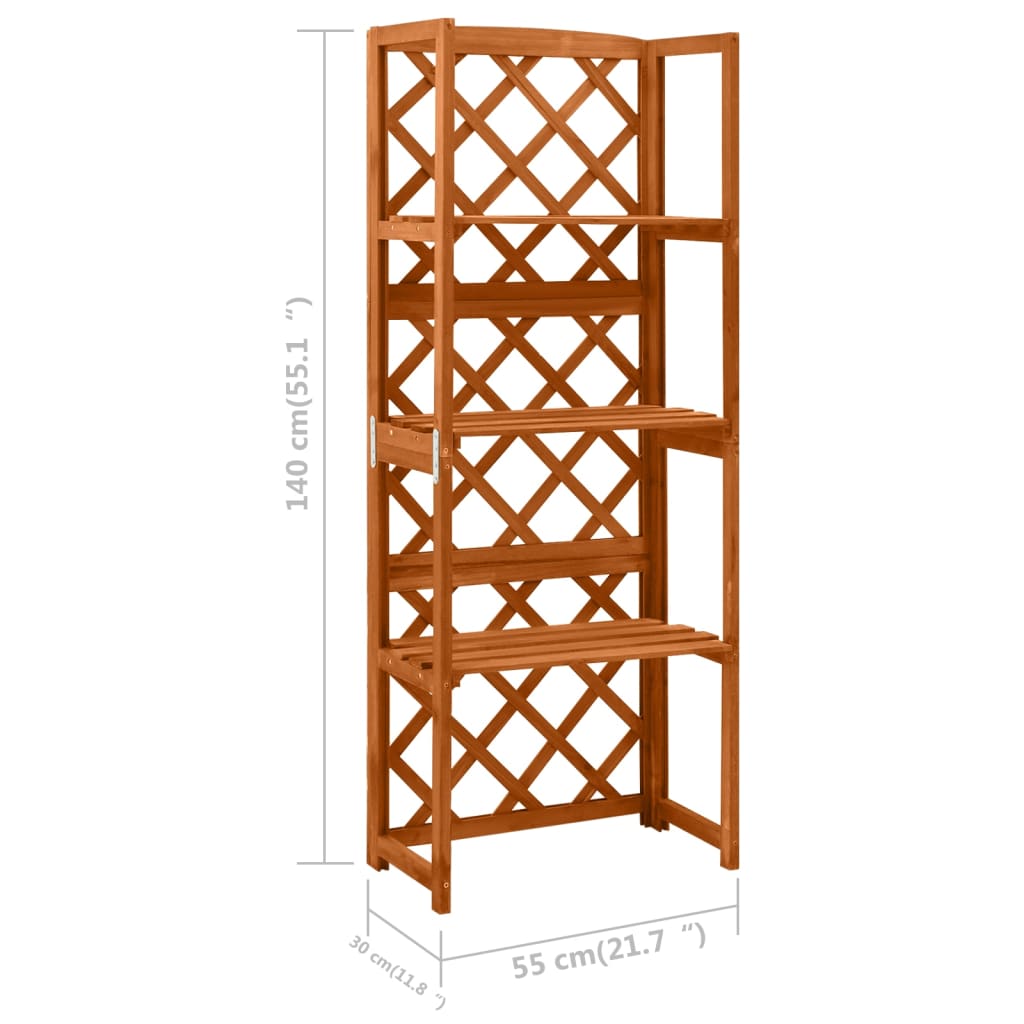 vidaXL Trellis with Shelves 55x30x140 cm Solid Fir Wood