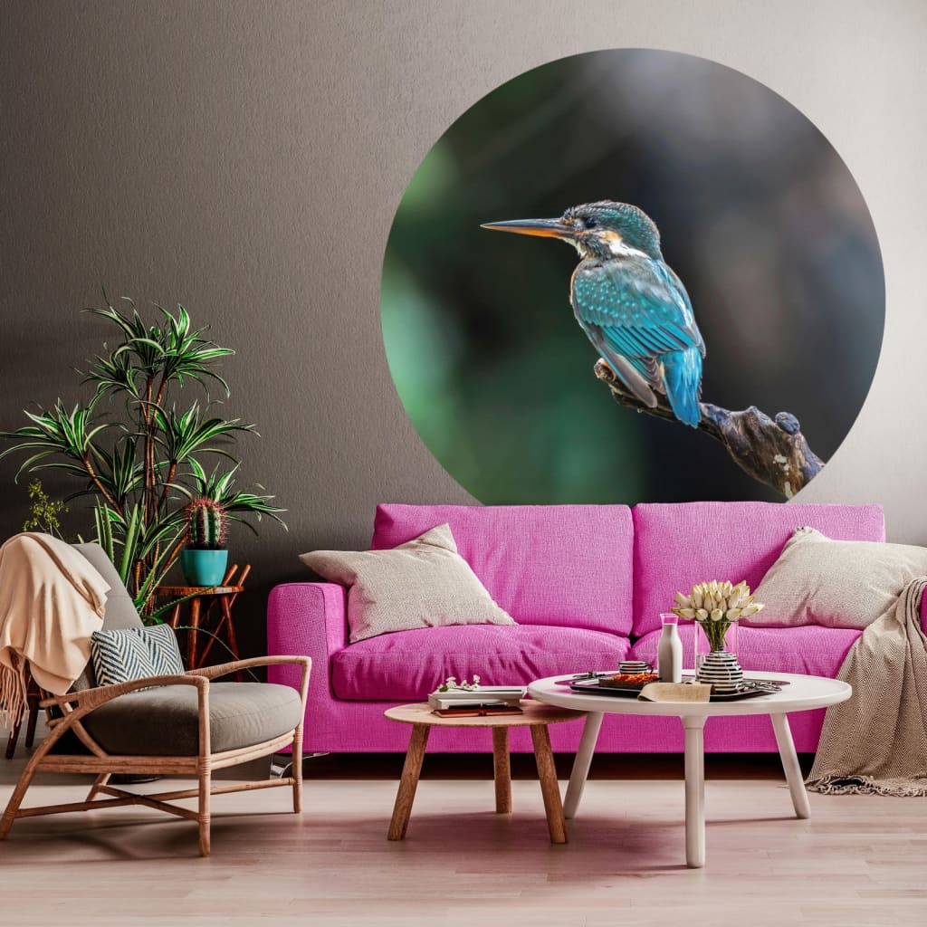 WallArt Wallpaper Circle The Kingfisher 190 cm