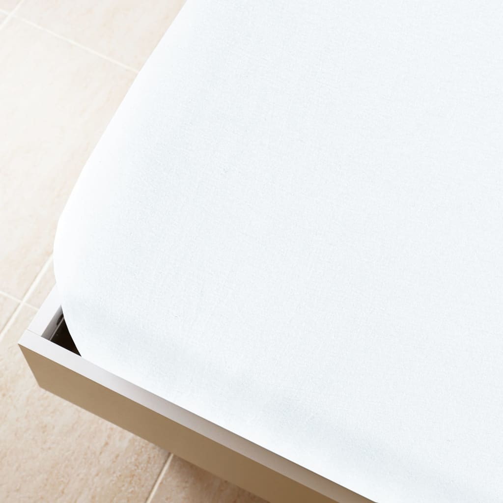 vidaXL Jersey Fitted Sheet White 140x200 cm Cotton