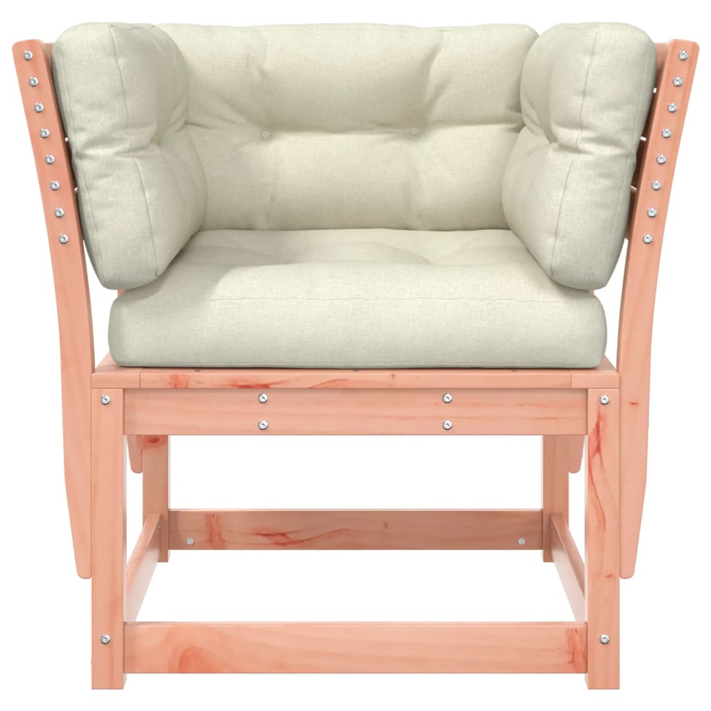 vidaXL Garden Sofa Armrest with Cushions Solid Wood Douglas