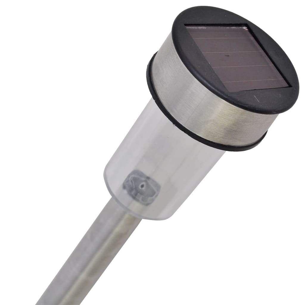 Solar-powered Stainless Steel LED Post Light Set of 12