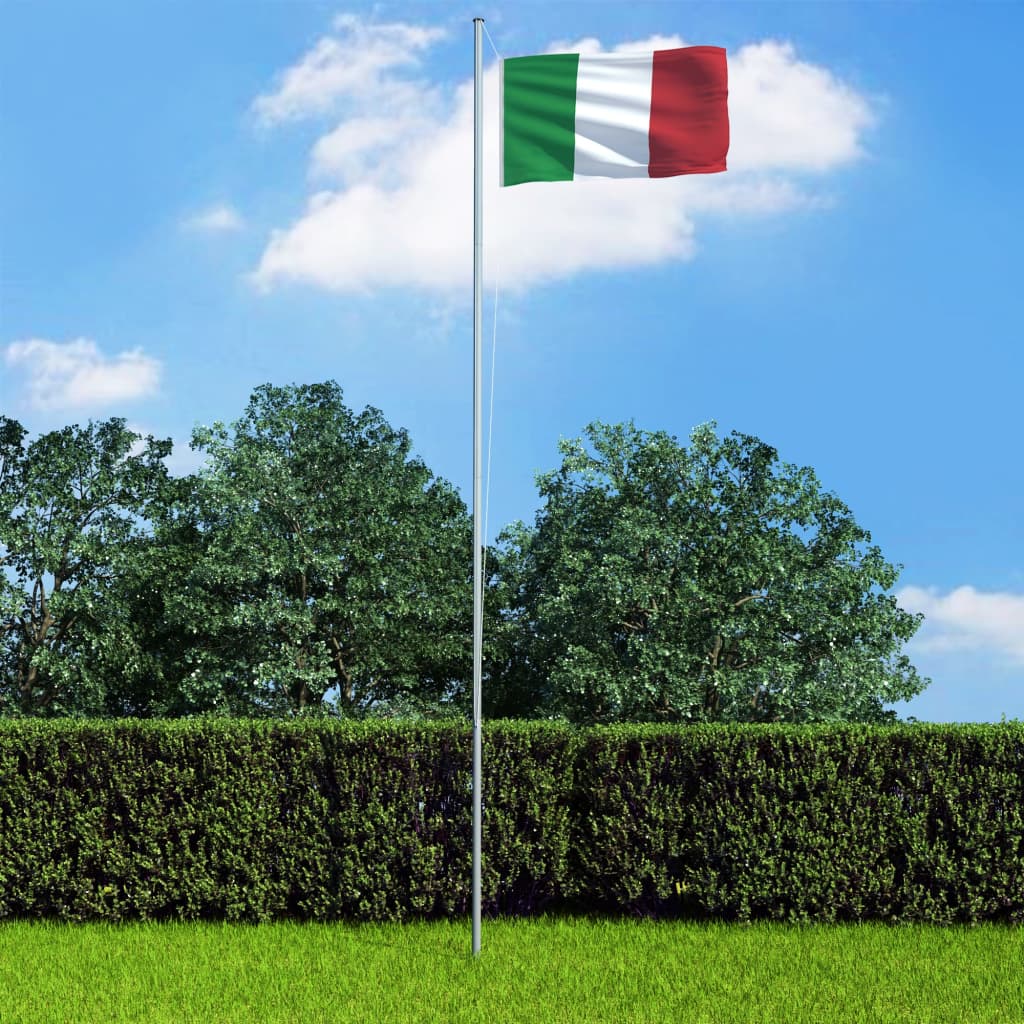 vidaXL Italy Flag and Pole Aluminium 6.2 m