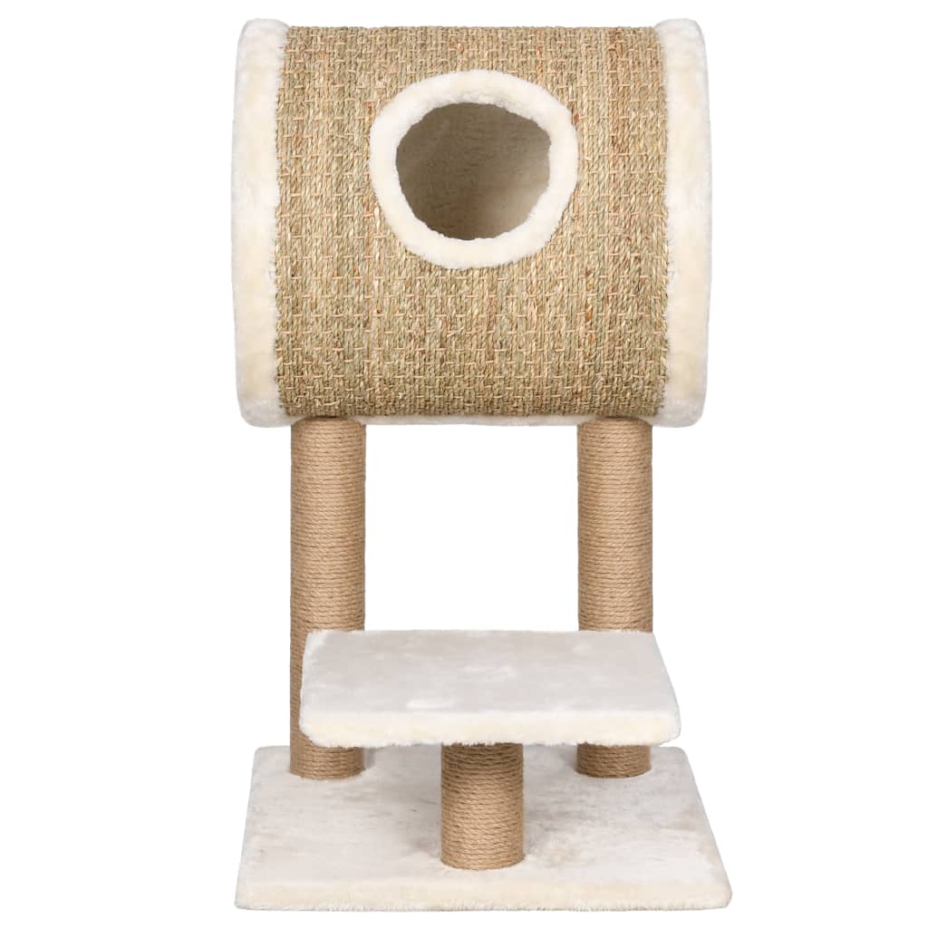 vidaXL Cat Tree with Tunnel and Scratching Post 69 cm Seagrass
