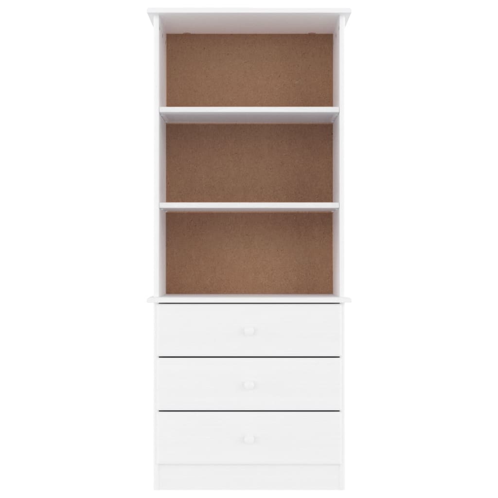 vidaXL Bookcase with Drawers ALTA White 60x35x142 cm Solid Wood Pine