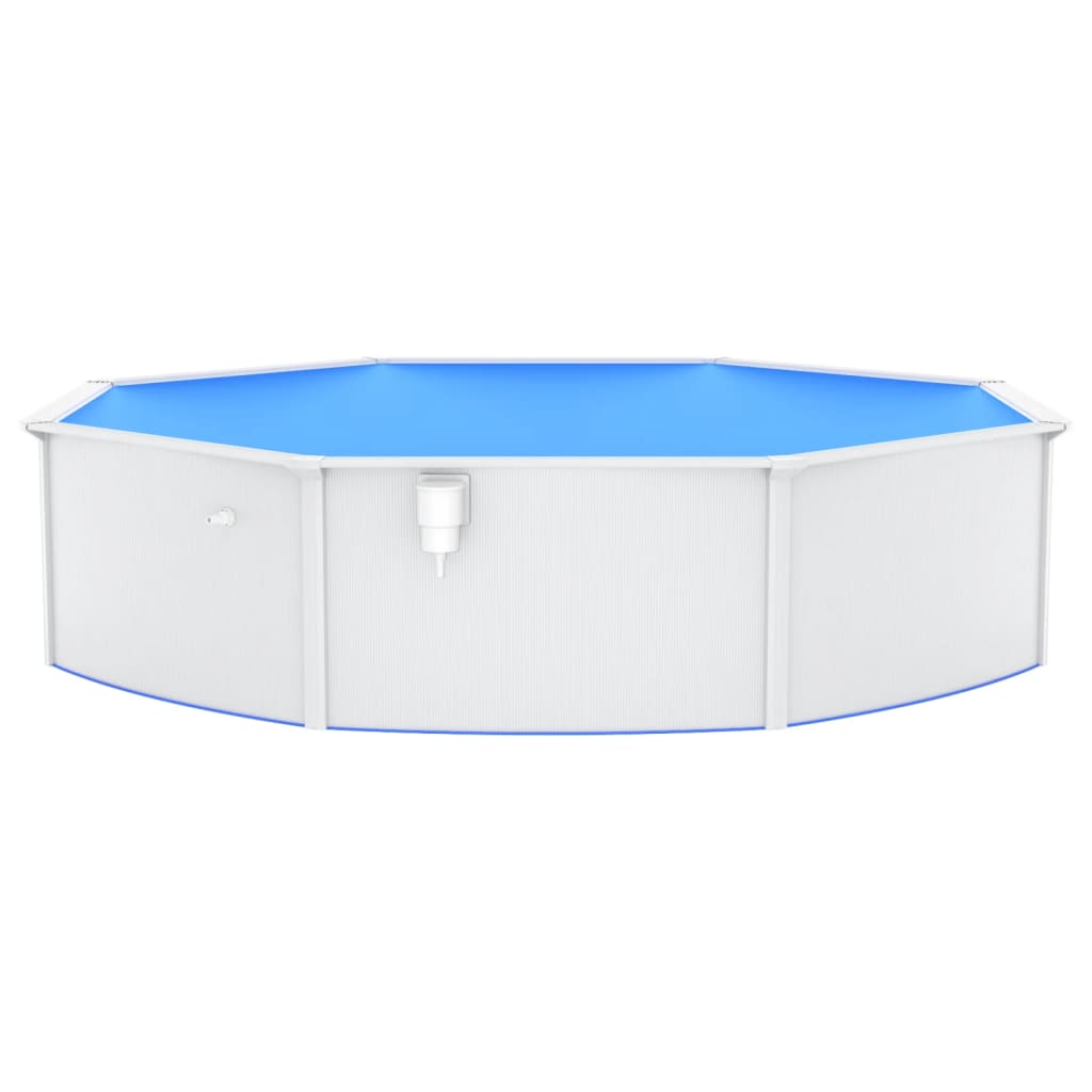 vidaXL Swimming Pool with Steel Wall Round 550x120 cm White