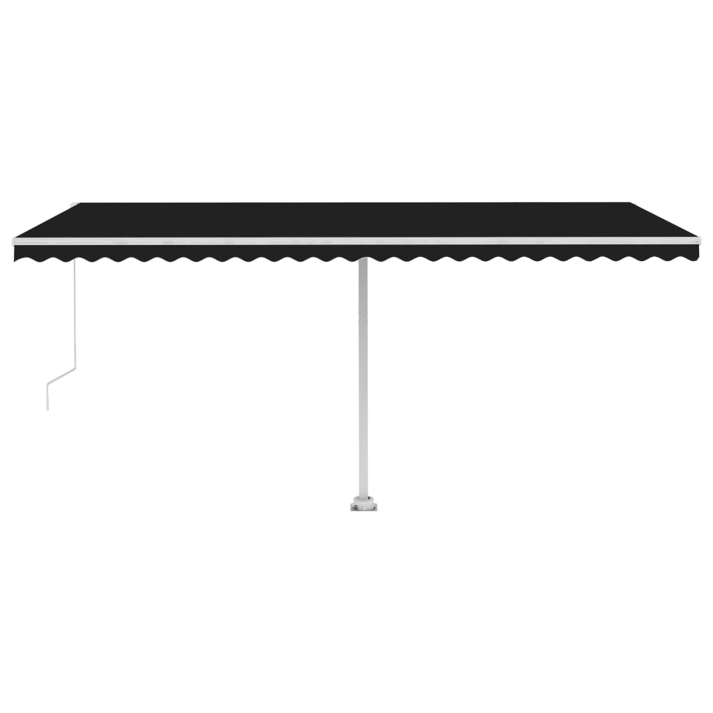 vidaXL Manual Retractable Awning with LED 500x350 cm Anthracite