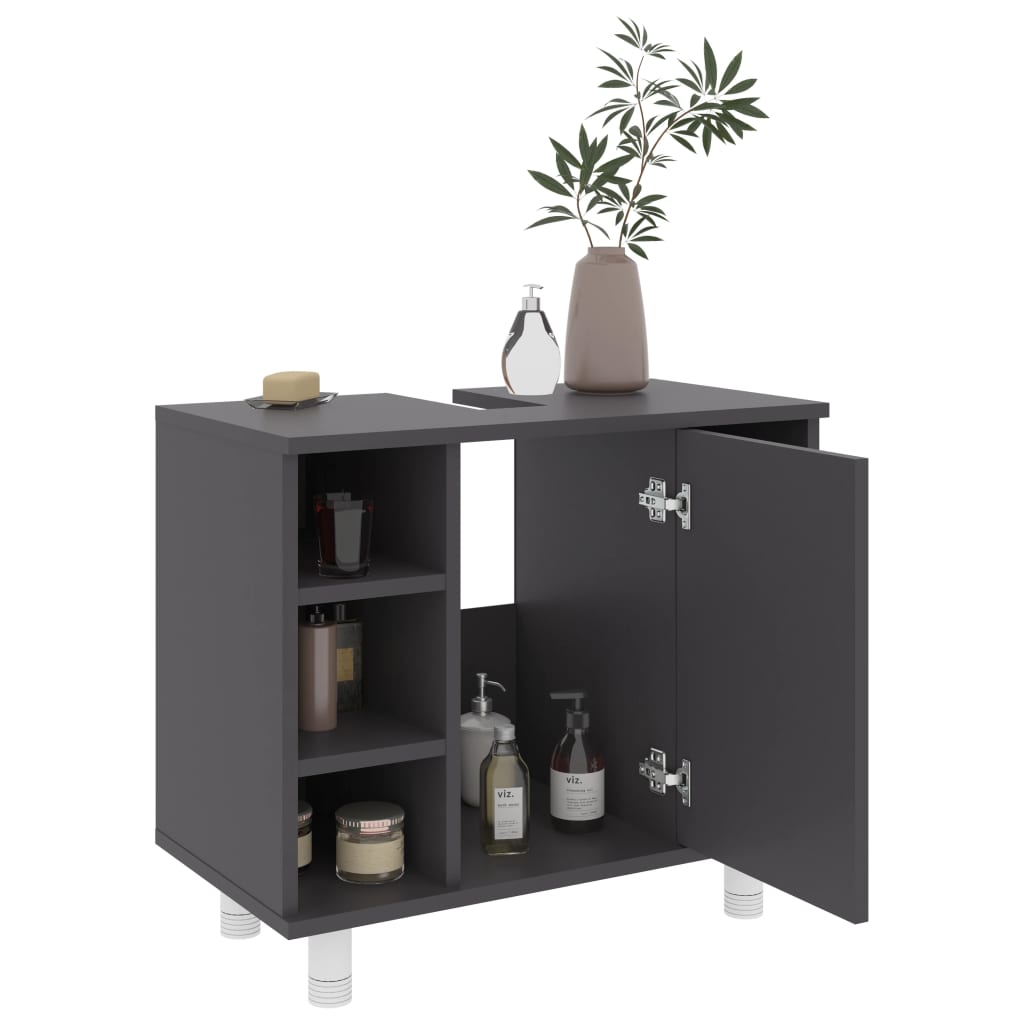 vidaXL Bathroom Cabinet Grey 60x32x53.5 cm Engineered Wood
