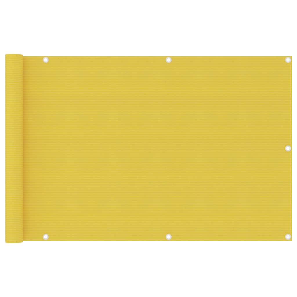 vidaXL Balcony Screen Yellow 90x400 cm HDPE