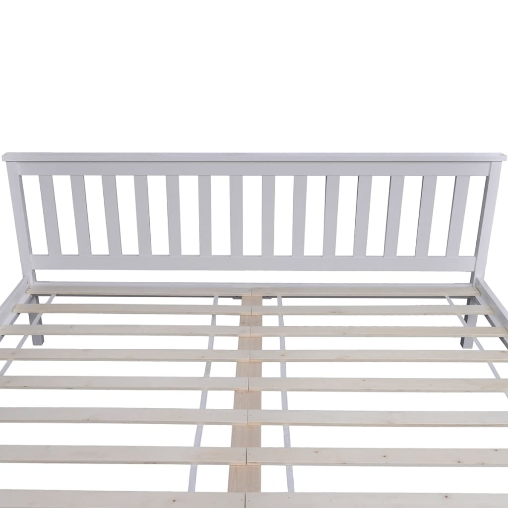 vidaXL Bed Frame White Solid Pinewood 180x200 cm 6FT Super King