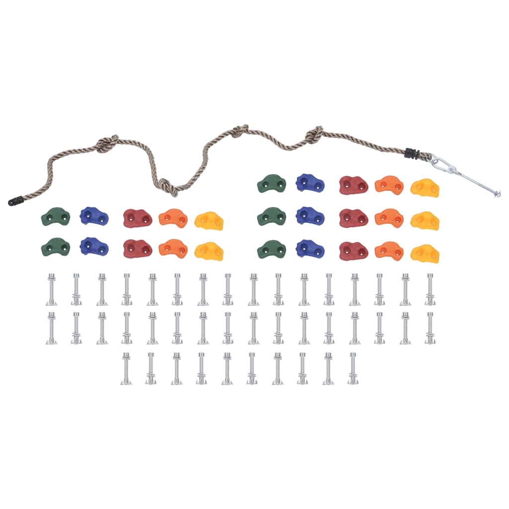 vidaXL Climbing Stones with Rope 50 pcs Multicolour
