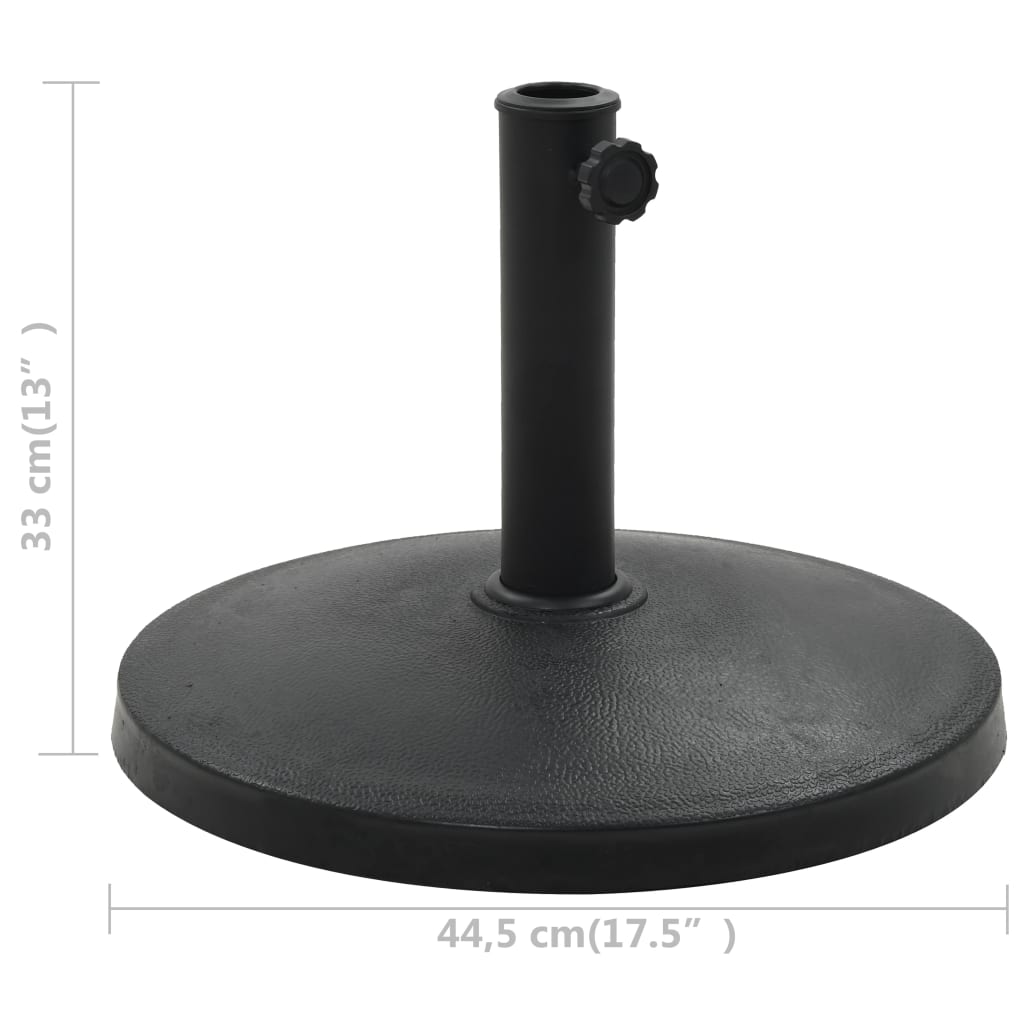 vidaXL Parasol Base Round Polyresin 10 kg Black