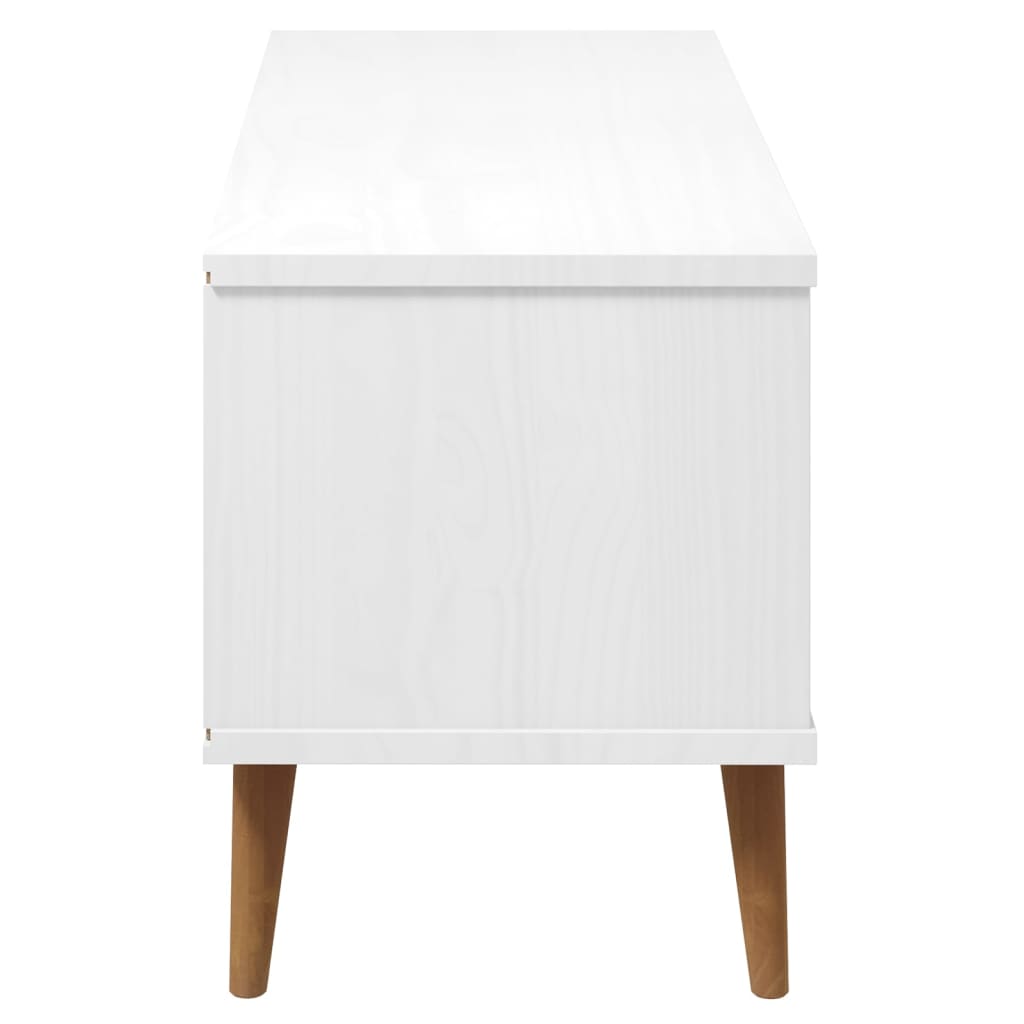 vidaXL TV Cabinet MOLDE White 106x40x49 cm Solid Wood Pine