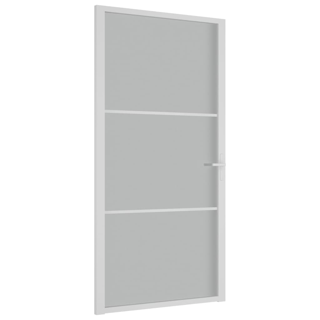 vidaXL Interior Door 102.5x201.5 cm White Matt Glass and Aluminium