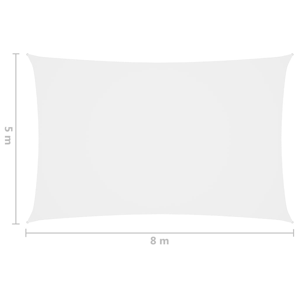 vidaXL Sunshade Sail Oxford Fabric Rectangular 5x8 m White