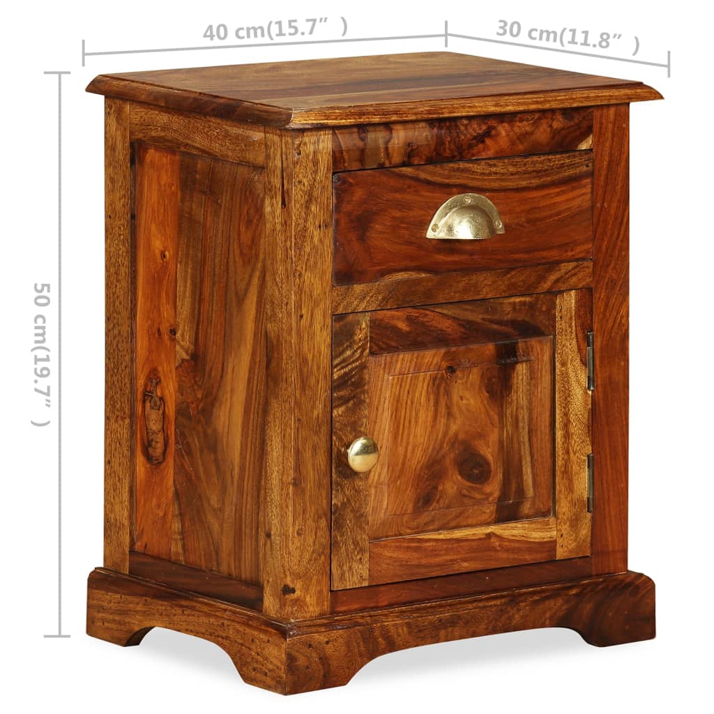 vidaXL Bedside Cabinet 2 pcs 40x30x50 cm Solid Sheesham Wood