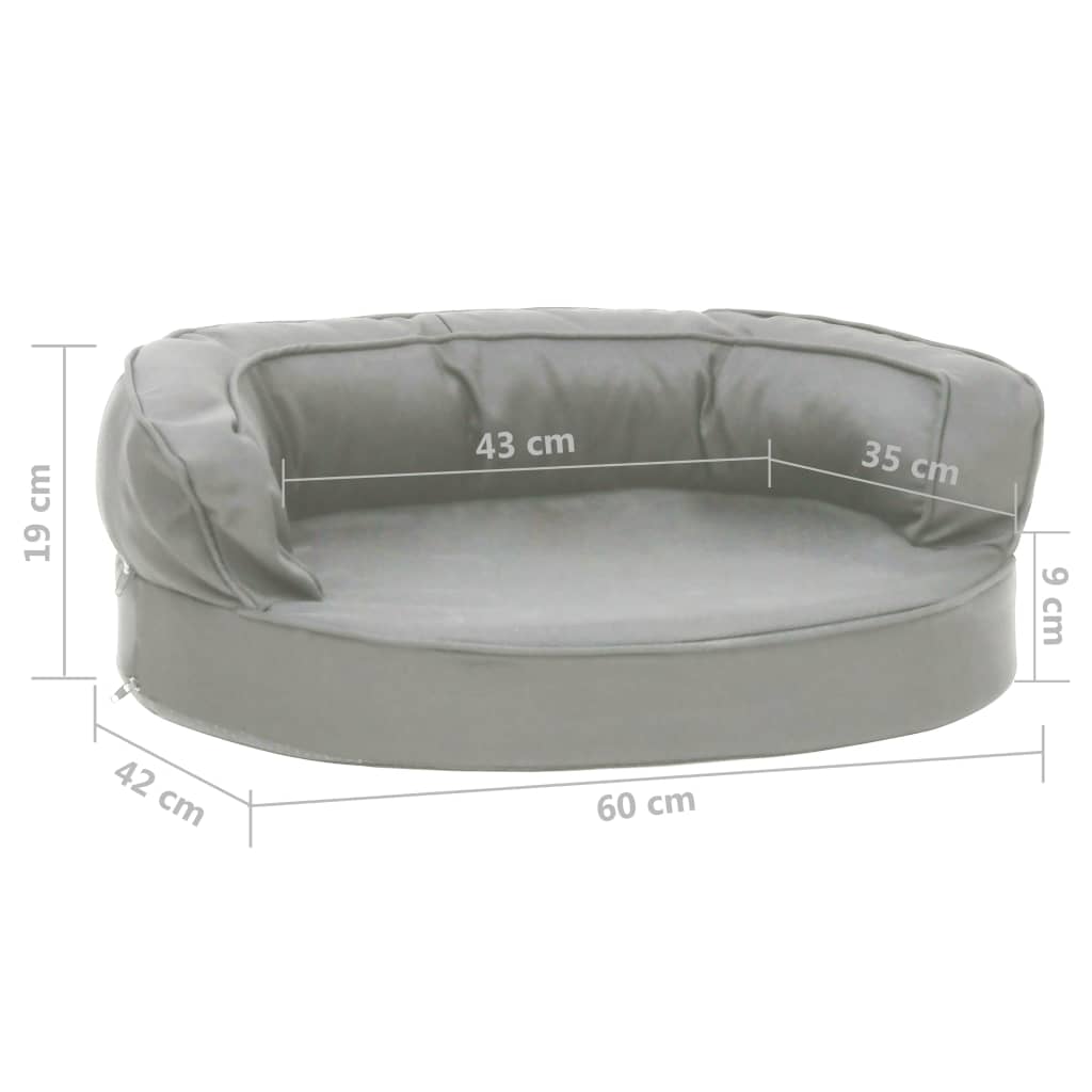 vidaXL Ergonomic Dog Bed Mattress 60x42 cm Linen Look Grey