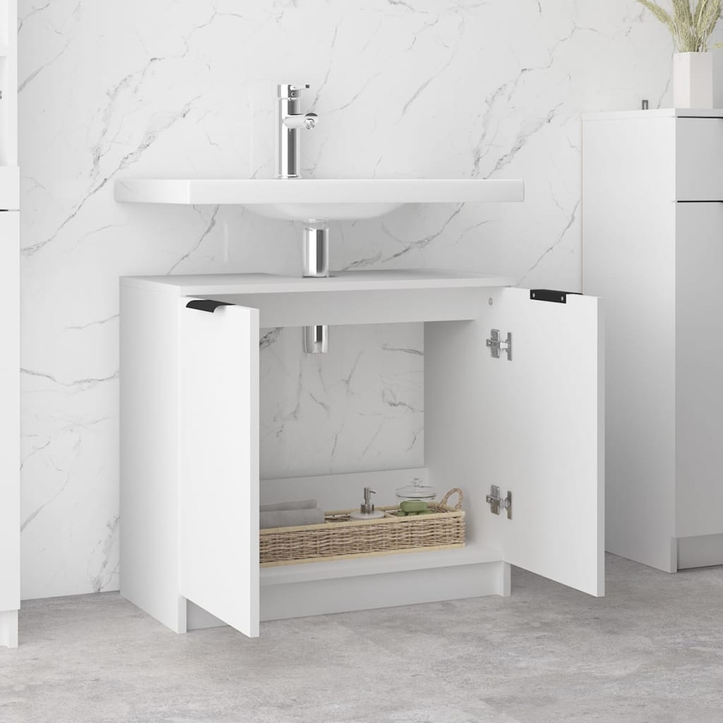 vidaXL Bathroom Cabinet White 64.5x33.5x59 cm Engineered Wood