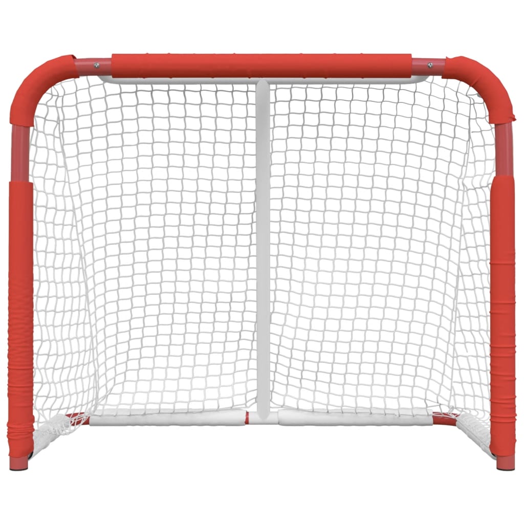 vidaXL Hockey Goal Red and White 137x66x112 cm Polyester