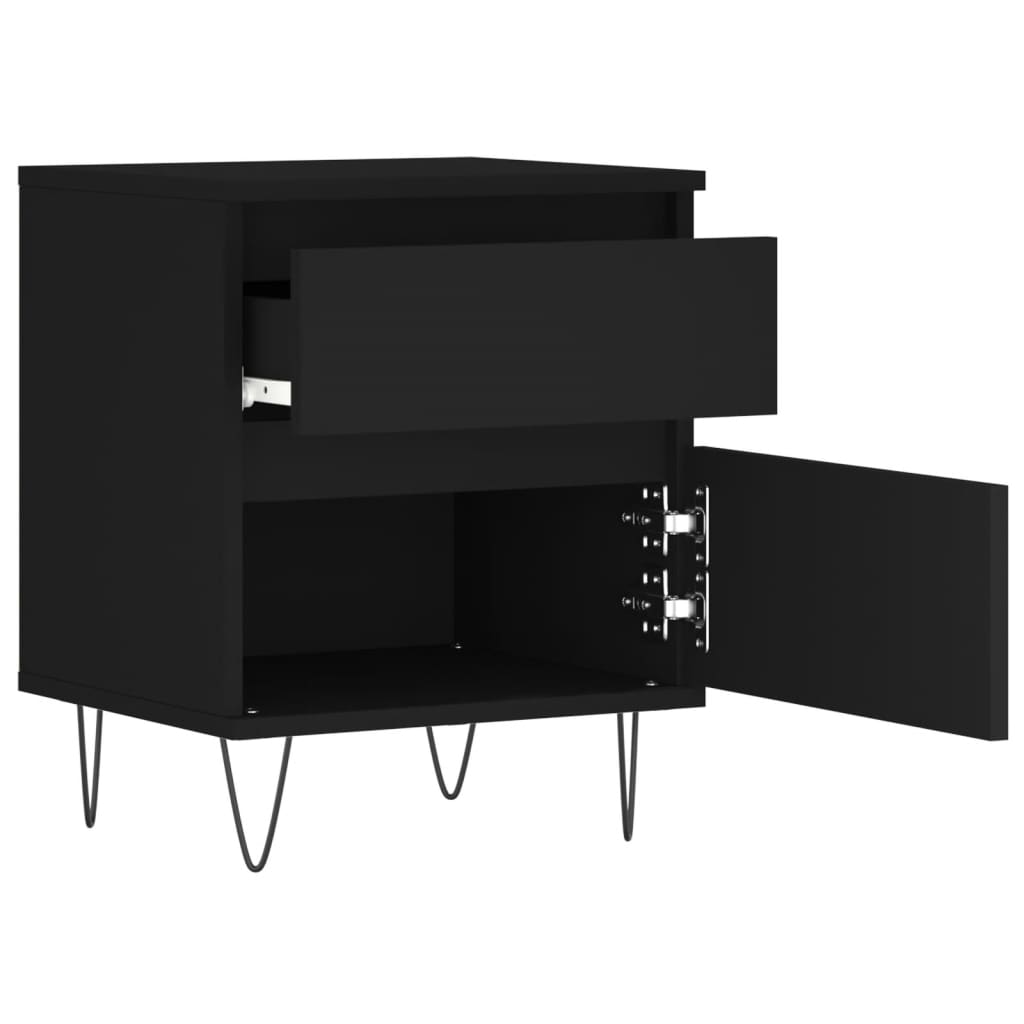vidaXL Bedside Cabinets 2 pcs Black 40x35x50 cm Engineered Wood